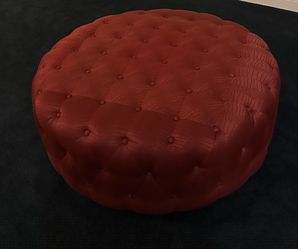 Large Round Tufted Ottoman — $100
