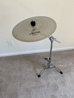 Drum quiet practice 16” new cymbal & pearl boom stand $65 cash 2401 n Euclid ave Upland 91784