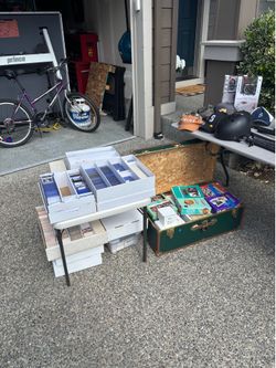 Garage sale- sports cards, hunting clothes, golf clubs, kid stuff
