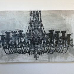 Black Chandelier Canvas Art