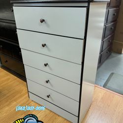 White Five Drawer Dresser Compressed Cajonera Comoda Mueble 