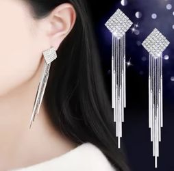Full Rhinestone Drop Earring 