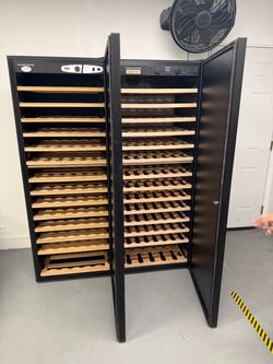 Professional-grade Transtherm Ermitage wine cellars in black