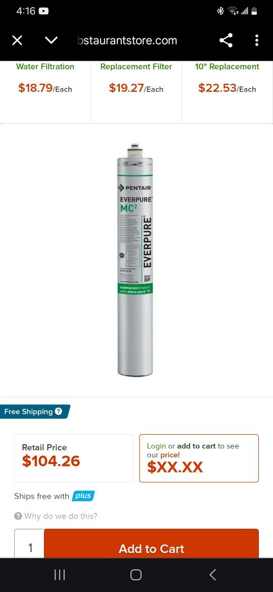 4 Everpure Mcs Water Filter Cartridges NEW
