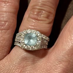 Neil Lane Aquamarine Wedding Ring Set