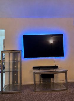 Glass tv stand and tower stand