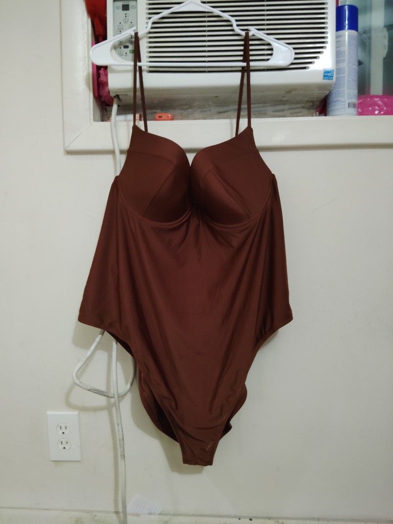 Plus Size Chocolate Brown Swimsuit