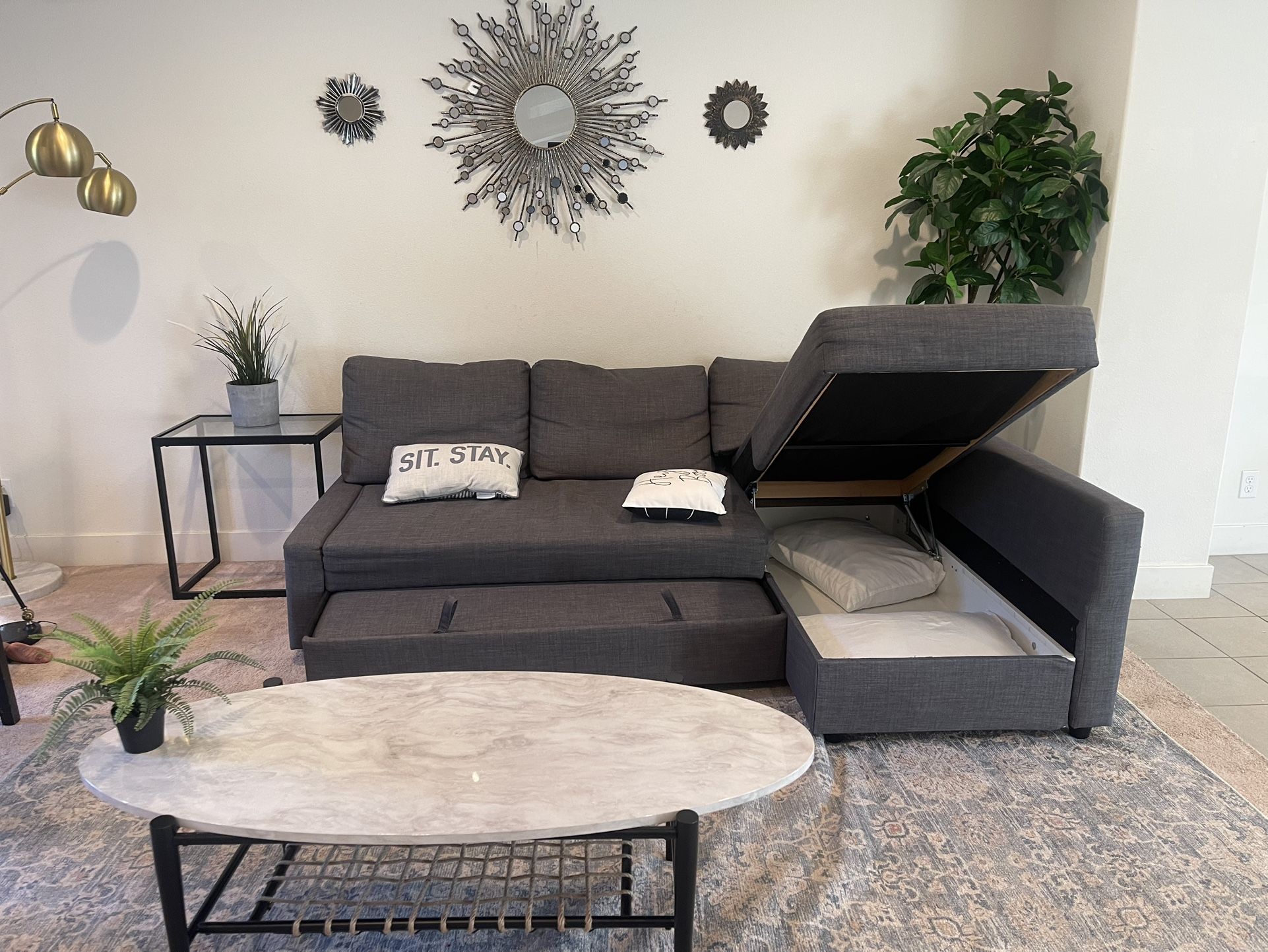 Sleeper Sofa And Wall Decor