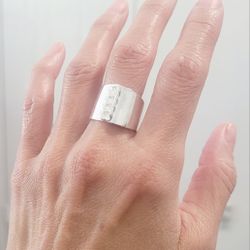 925 Silver Unisex Men's Women's Cuff Ring Band Gift