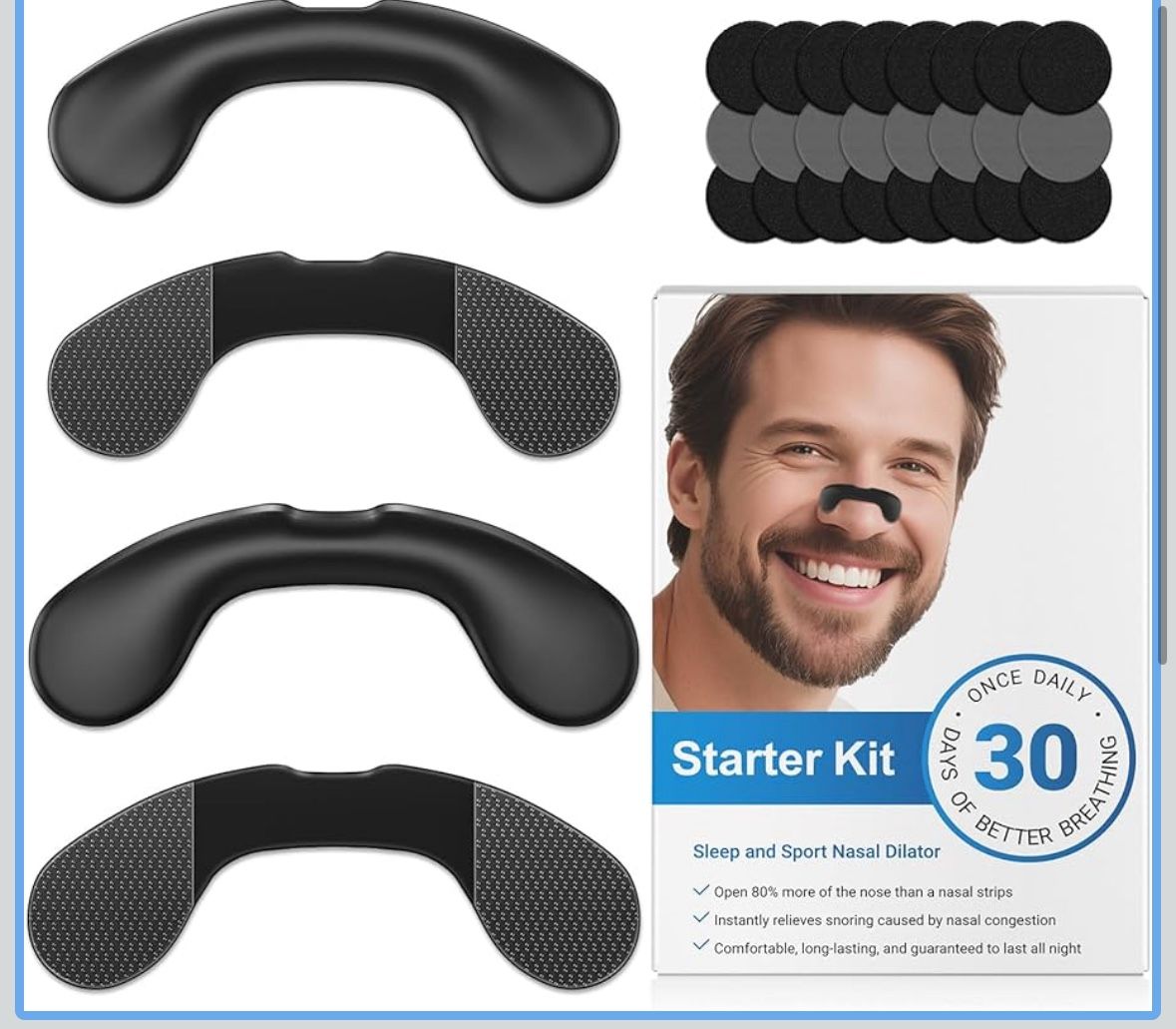 Nasal Strips for Snoring | Extra Strength Snoring Solution Nose Strips | Improve Breathing and Sleep Quality (30 Count, Black)