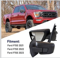 🛻2021-24 Ford F150 Black Driver/Left Door Mirror