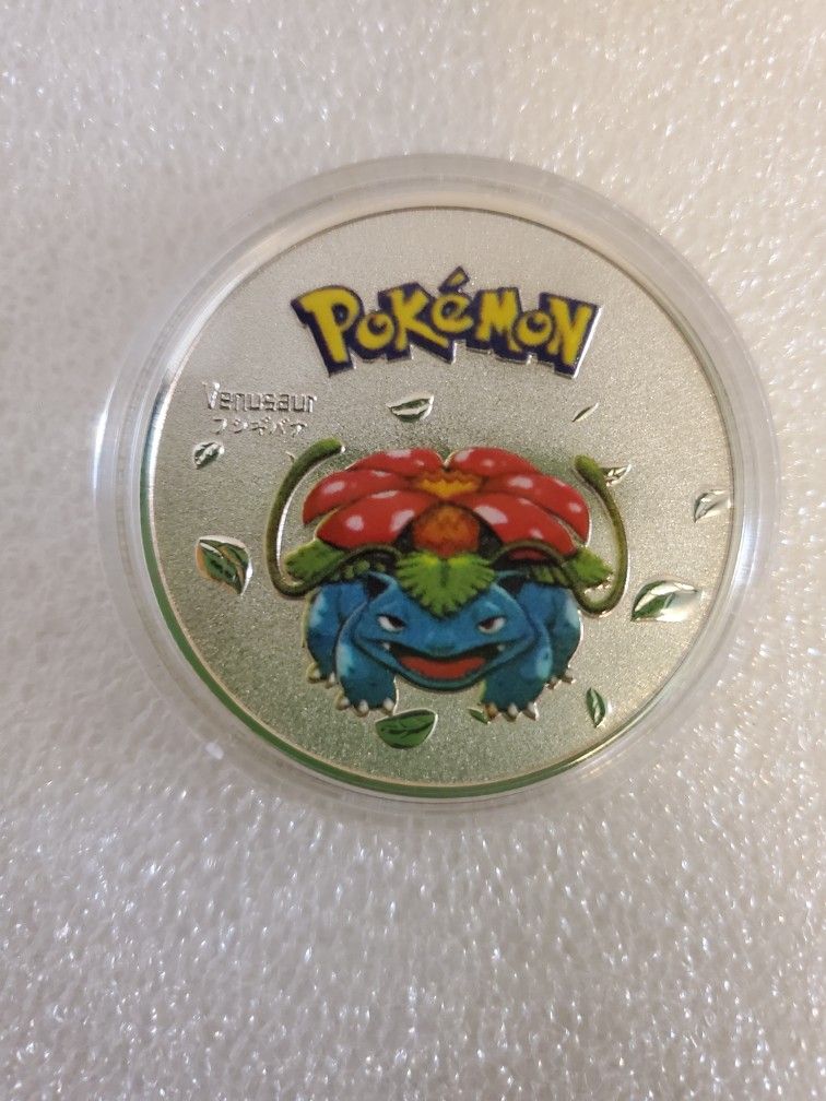 Pokemon Venusaur Silver Collectible Coin Card Gift Souvenir Rare Pokémon TCG