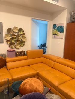 Mustard Gold Sectional with Bed Inside