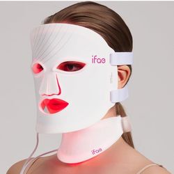 Red Light Therapy Mask for Face and Neck, 7 Colors Led Face Mask Light Therapy with Eye Protection and Remote, Rechargeable Ergonomic Design for True 