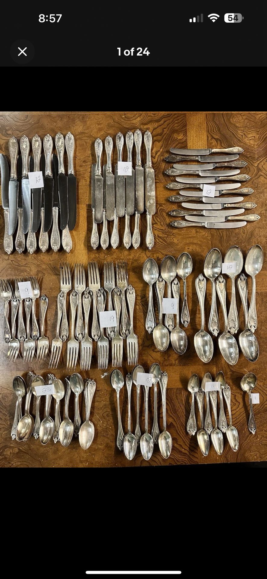 Vintage Flatware Set of 132 Pieces Old Colony by 1847 Rogers Bros. Used