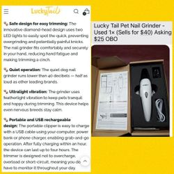 LuckyTail Dog Nail Grinder
