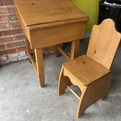 Small Wooden Old Fashioned Child’s Desk