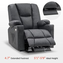 Dark Grey Faux Leather Recliner Lifting Chair Model 7507