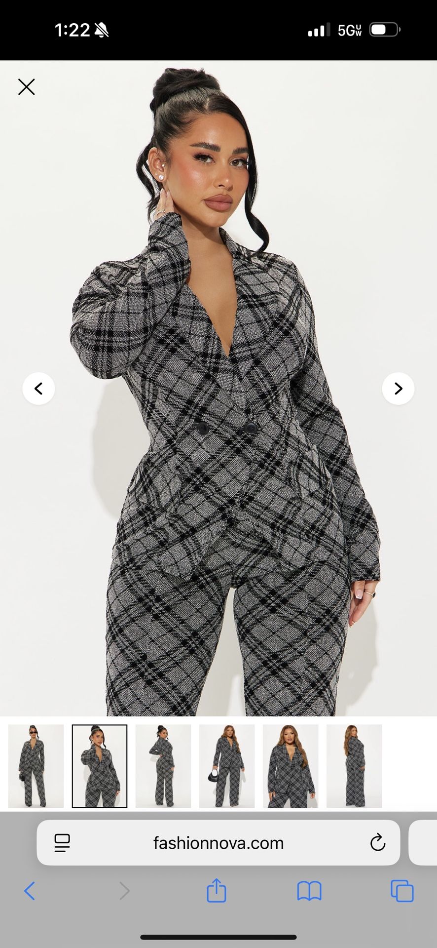 Beautiful Fashion Nova Plaid Blazer Set