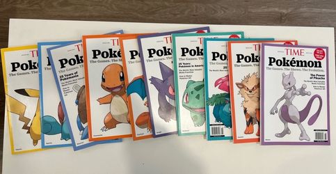 Time Pokemon Magazine Lot Mewtwo Charizard Pikachu Gengar And More