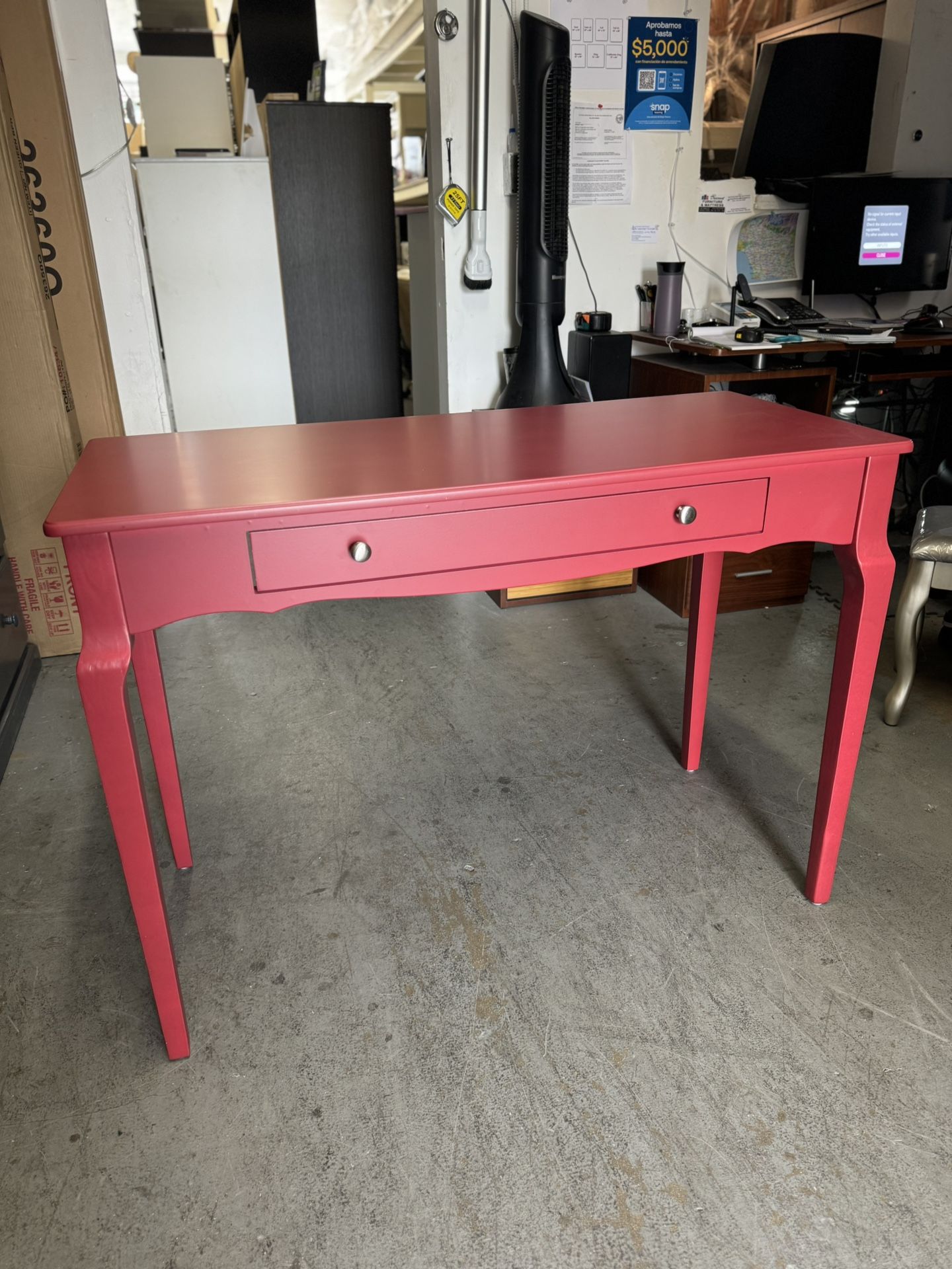 Wood Red Table Desk Vanity
