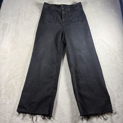 OAT New York Jeans Women’s 10/30 Black Wide Leg Raw Hem Jeans #60