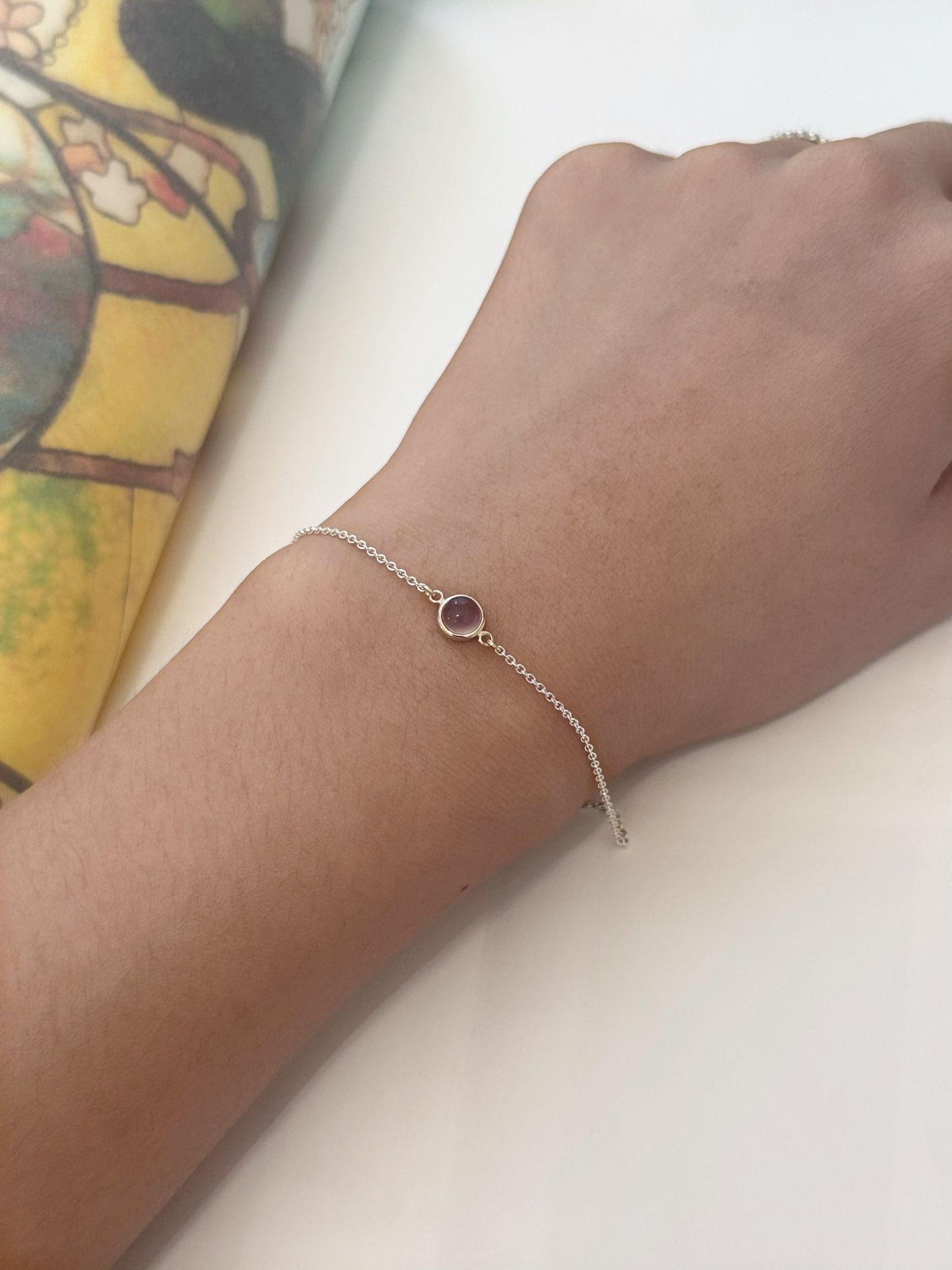 New Tiffany Co Sterling Sliver Color By The Yard Purple Chalcedony Bracelet 7 in