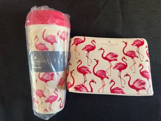 Sara Miller London Flamingo Travel Mug and Pouch Set