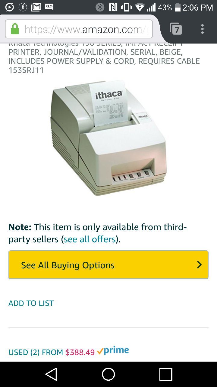 Ithaca 150 printer in great condition!