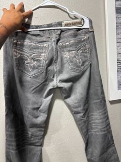 Rock Revival Gray Embellished Jeans