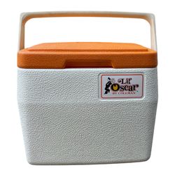 1982 Coleman Lil' Oscar #5272 Personal Mini Ice Chest Cooler Orange & White