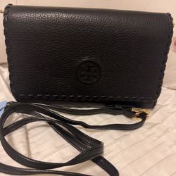 TORY BURCH Black Leather Crossbody 