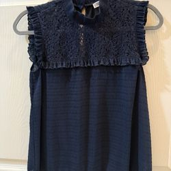 Chelsea28 XXS Navy Blue Boho Tank Top– Like New