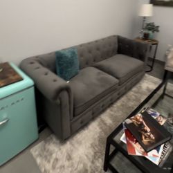 Soft Grey Tuffed Couch 