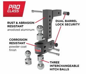 TowSmart Adjustable Tri-Ball Mount with Interchangeable Hitchballs, 55/8" Drop, 12,000-Ib.