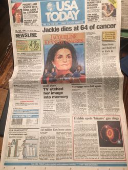 Jackie Onassis Dies - USA TODAY  May 1994