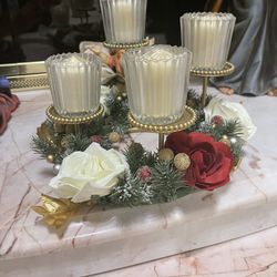 Winter Garland lighted  Centerpiece 