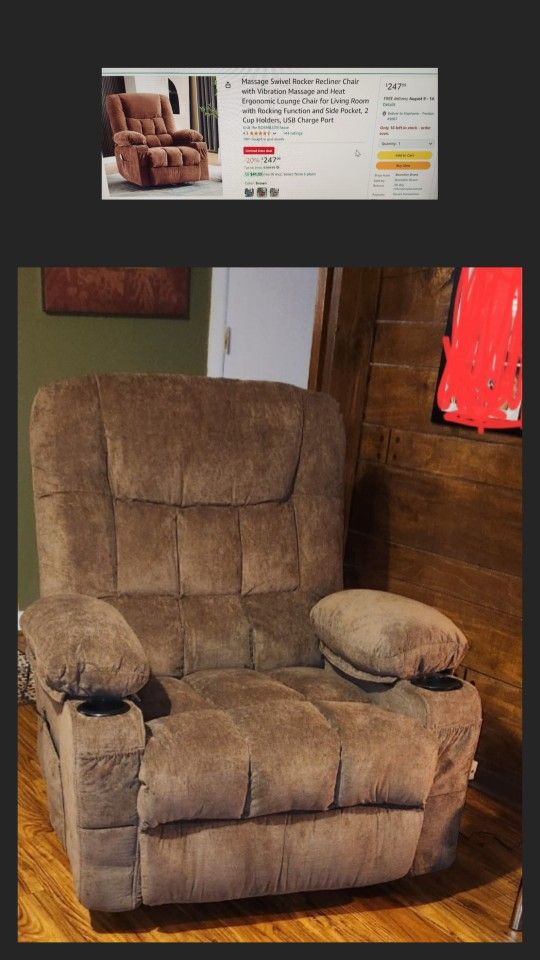 GREAT DEAL!! Massage/Heat Swivel Rocker Recliner