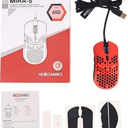 HK Gaming Mira M Ultra Lightweight Honeycomb Shell Wired RGB Gaming Mouse - Up to 12 000 cpi | 6 Buttons - 63g Only (Mira-M, Monza Red)

