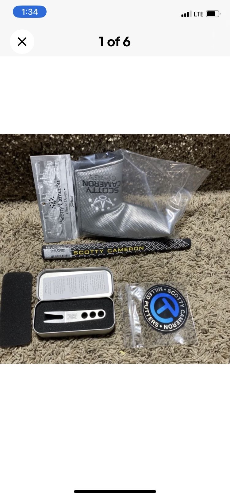 Scotty Cameron Cover All Gray Standard Blade Putter Headcover Lot Of Accesories