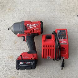 Milwaukee 2863-20 is an M18 FUEL 1/2-inch High-Torque Impact Wrench with a friction ring and ONE-KEY technology