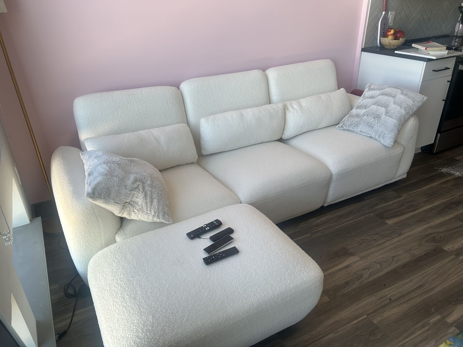 Plush White/Cream Sectional