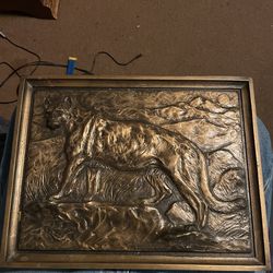 Richard Cheney Bronzed Cougar Painting