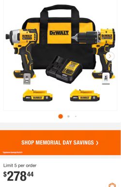 Dewalt atomic drill and impact combo