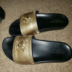 Versace Gold Slides Sandals