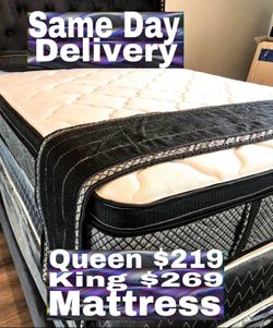 NEW 13inch QUEEN AND KING PILLOWTOP MATTRESS- BED SECTIONAL DINING ROOM AND MORE