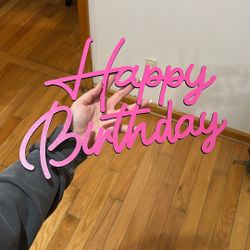 Wooden Happy Birthday Sign