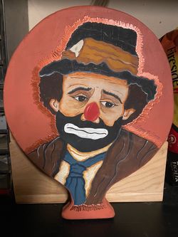 Emmitt Kelly Hand painted plaque