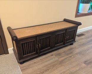 Wooden brown long cabinet storage