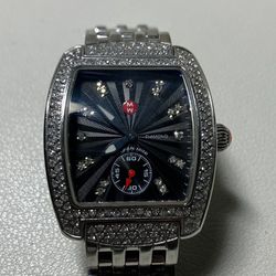 MW02A01A2927 Michele MINI URBAN women's watch diamond black face steel band 6.75